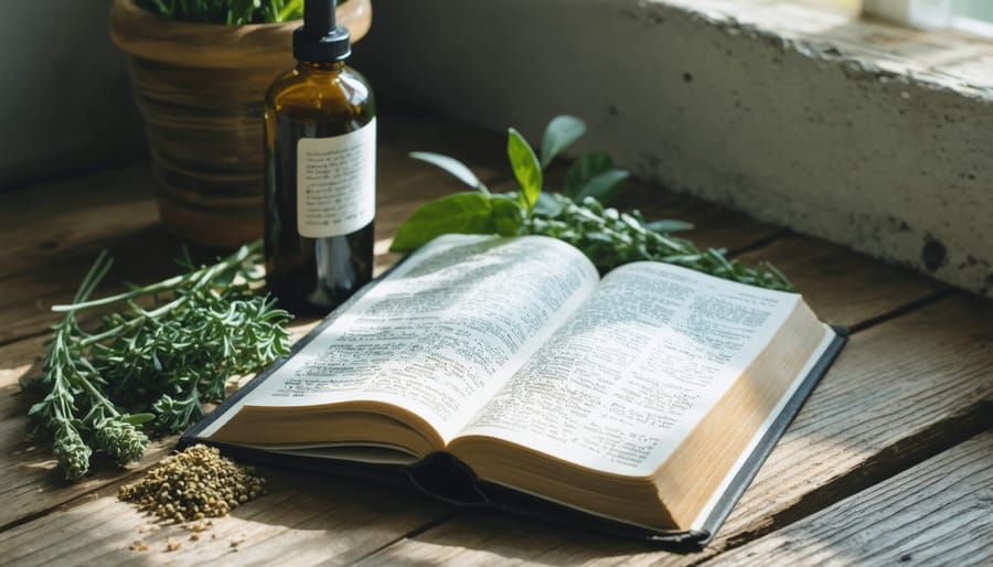 Bible opened next to medical items representing the integration of faith and medicine